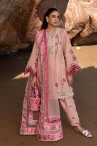 Crimson 3pcs Unstitched Embroidered Lawn Suit