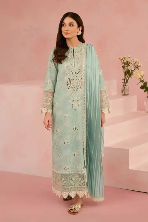 15 Afrozeh 3Piece Embroidered Winter Linen Collection 2026 AF-712