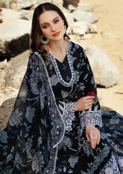 9 Farasha 3Piece Embroidered Winter Linen Collection 2025 FR-709