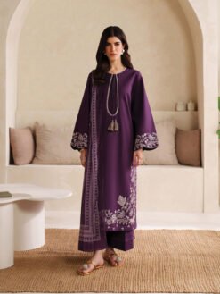 Premium Airjet Dhanak With Digital Wool Shawl GARNET : 1302