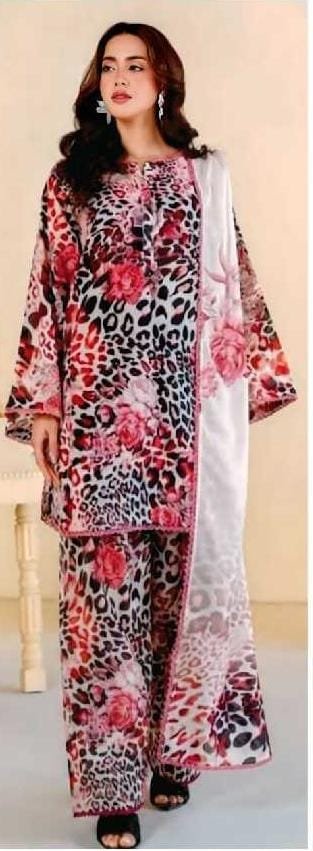 1 4 SIDE LINEN DUPATTA LACE DIGITAL PRINT AIRJET LINEN AN-7280