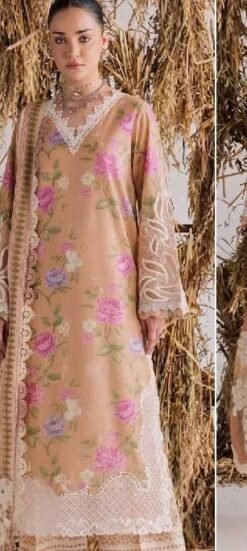 Grace Collection 11 4 SIDE LINEN DUPATTA LACE DIGITAL PRINT AIRJET LINEN AJ-7282