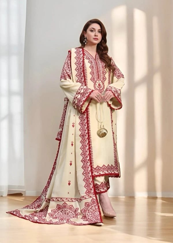 3 Premium Airjet Dhanak With Digital Wool Shawl Aneela’s 1425