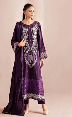 Premium Airjet Dhanak With EMBROIDERY Dhanak Shawl MARIA B : 1222