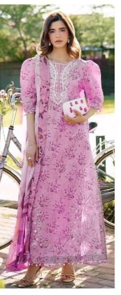4 SIDE LINEN DUPATTA LACE DIGITAL PRINT AIRJET LINEN IZ-7274