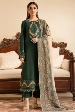 Premium Airjet Dhanak With Digital Wool Shawl