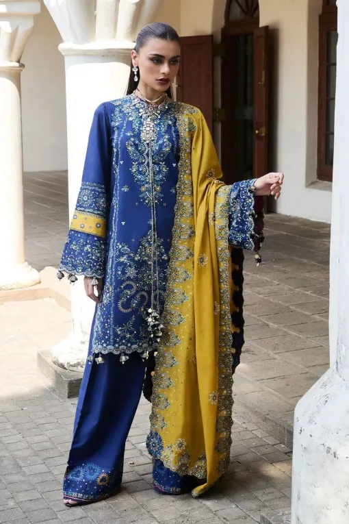 HRLawn2526630copy Hussain Rehar 3Pcs Embroidered Dhanak Collection 2026 HR-1394