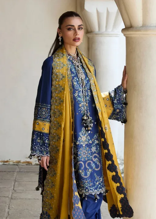 HRLawn2526734copy Hussain Rehar 3Pcs Embroidered Dhanak Collection 2026 HR-1394