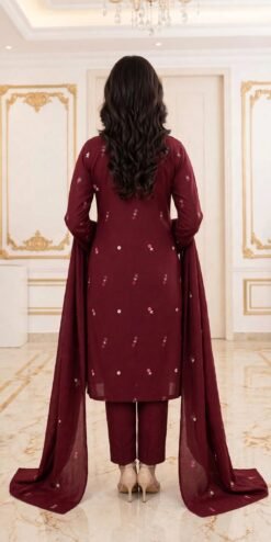 Aneela’s Premium Airjet Dhanak With EMBROIDERY Dhanak Shawl AN-2121 2 4 1